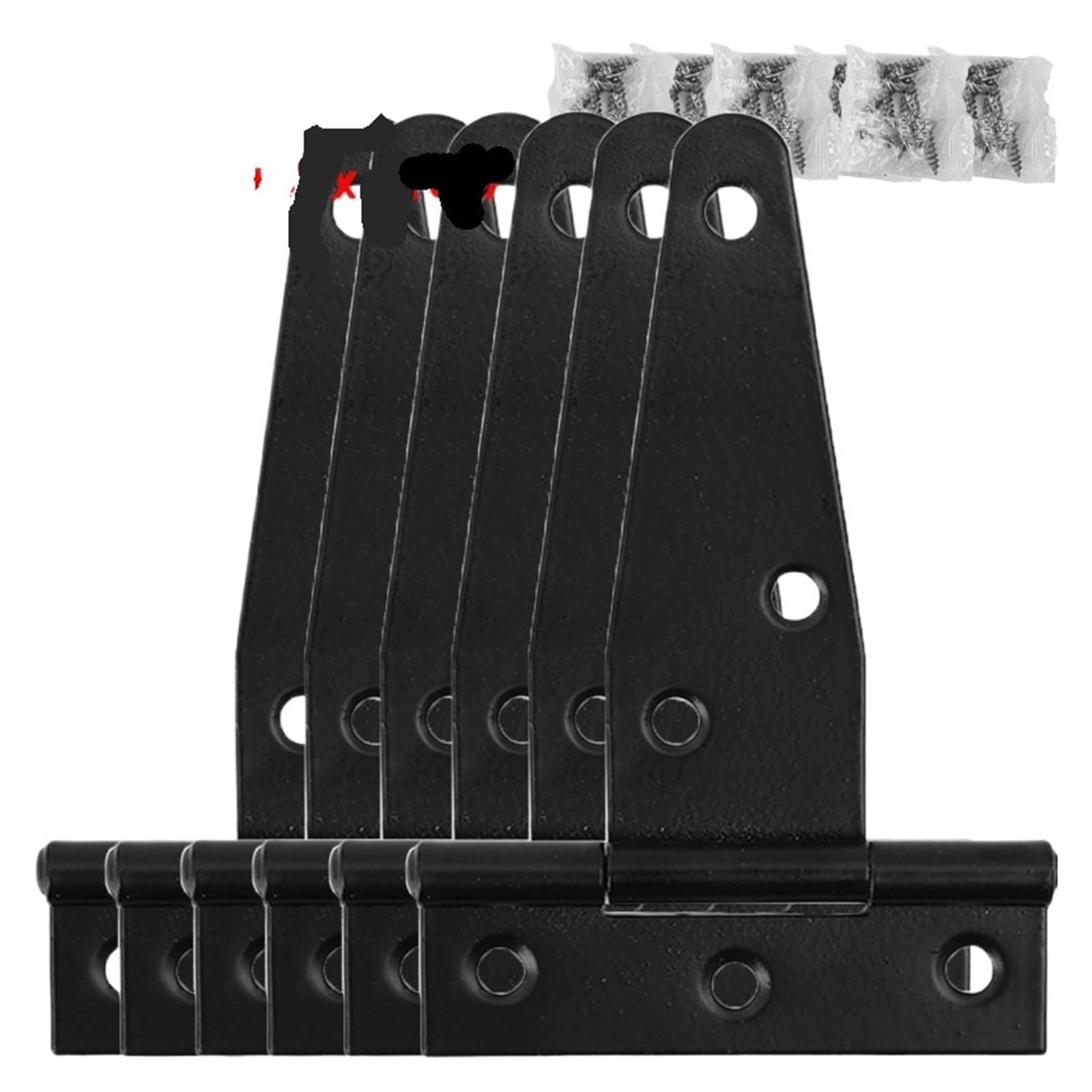 Charnière de porte en T noire 6 pouces lot de 6 fer robuste pour armoire de maison