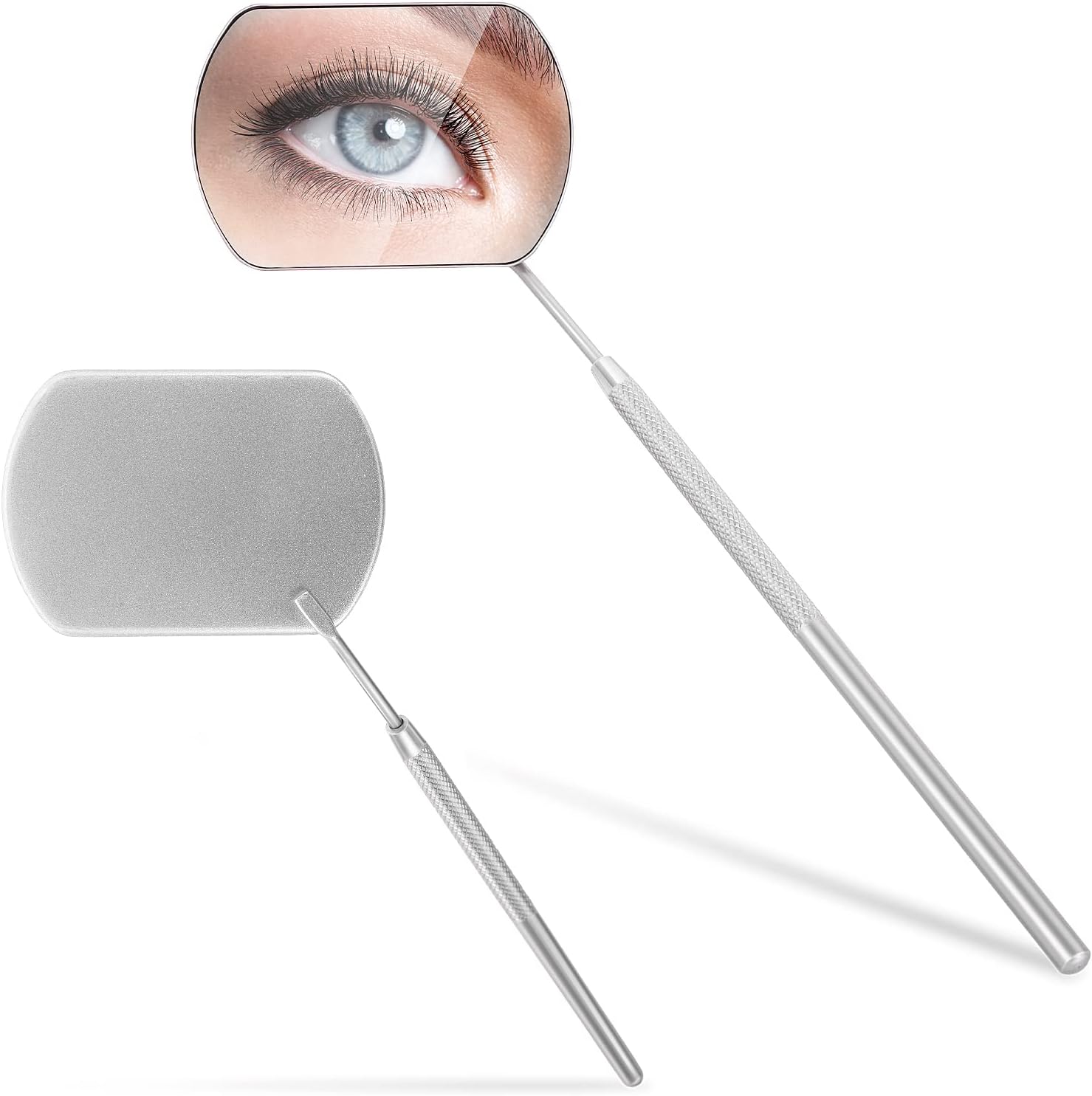 Sibba Square Lash Mirror Potable Eyelash Extensions Applicator Supplies 1 Piece Stainless Detachable False Eyelashes Mirror Eye Make-up Tools (1 PC Silver), 16 × 9 x 1.2 cm