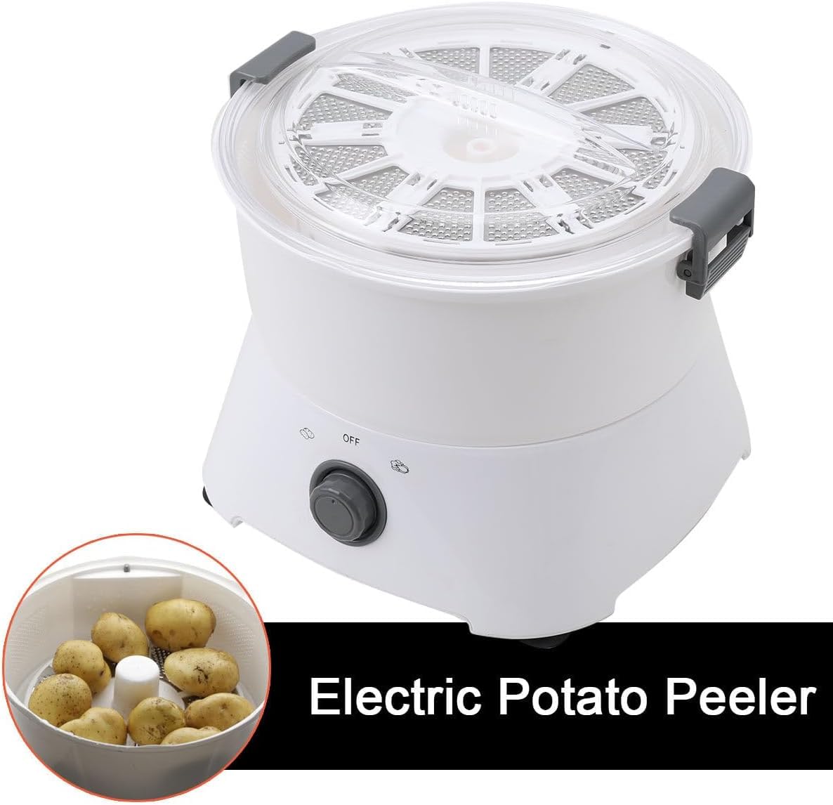 Pelapatate Elettrico, pelapatate Automatico da 85 W, pelapatate Commerciale con Comando a Un Pulsante, pelapatate Multifunzione per Frutta e Verdura, essiccatore per Verdure