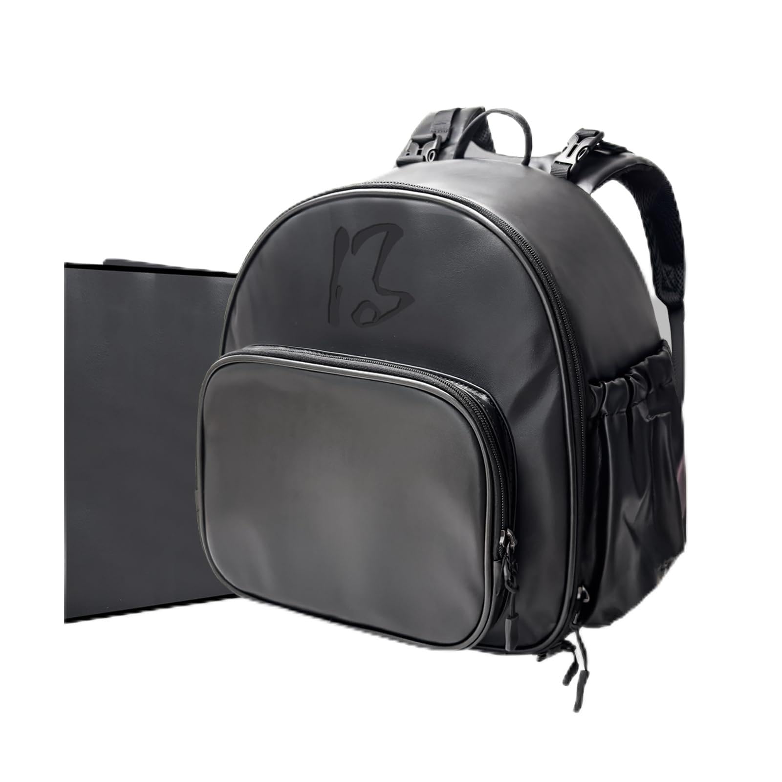 Mochila para pañales, pequeña bolsa de pañales con cambiador, mochilas de bebé para mamá, mini bolsas de maternidad de viaje con bolsillos aislados, correas para cochecito, ligera, de cuero, Negro -,