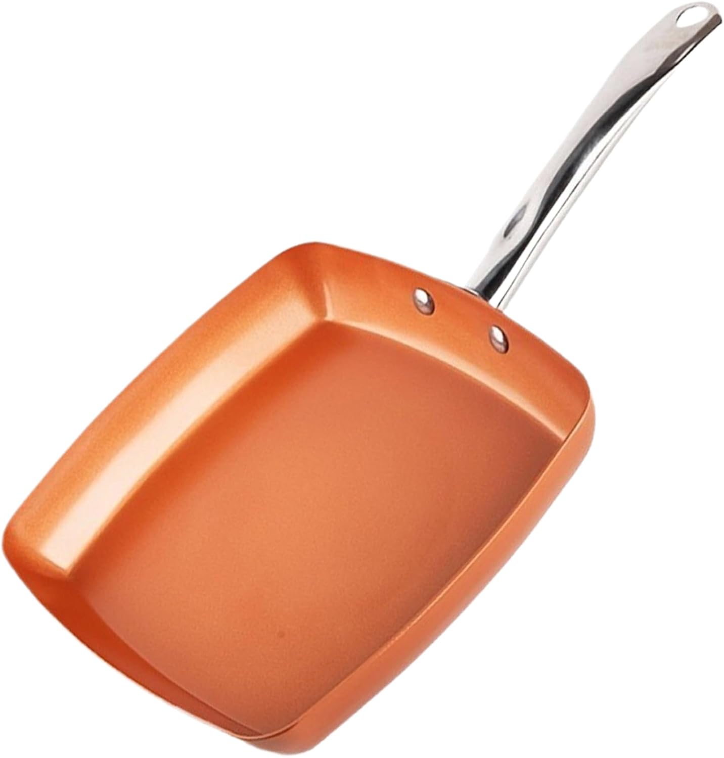 Square Frying Pan 9.5'' Square Skillet Non Stick Induction Frying Pan with Stainless Steel Handle Cooking Pan Dishwasher and Oven Safe for Quickly Even Heating Square Frying Pan