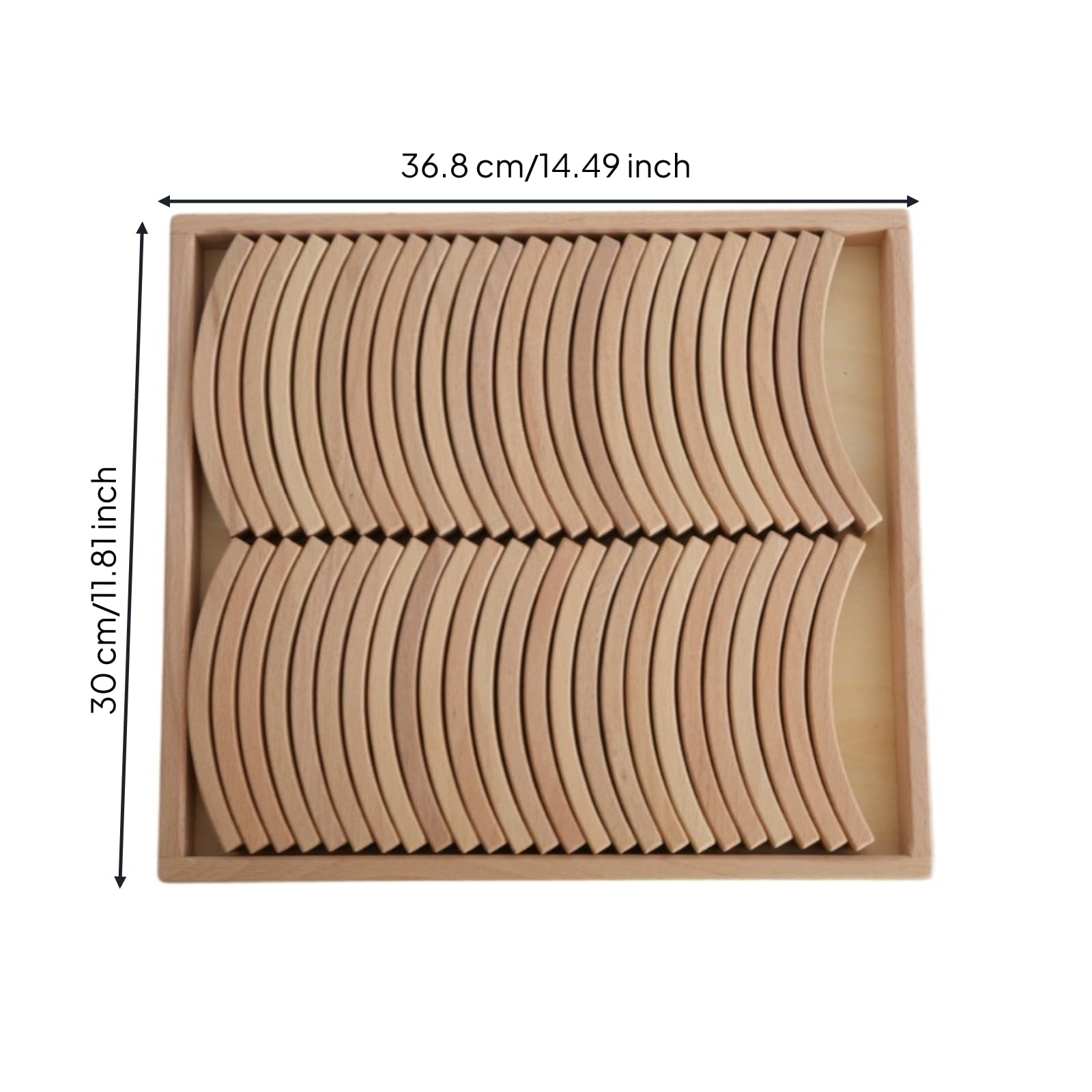 Amagogo Blocchi Curvilinei per Montare Strutture Personalizzate con Legno Naturale Liscio Ideali per Stimolare E La Coordinazione Scatola in Legno per Riporre