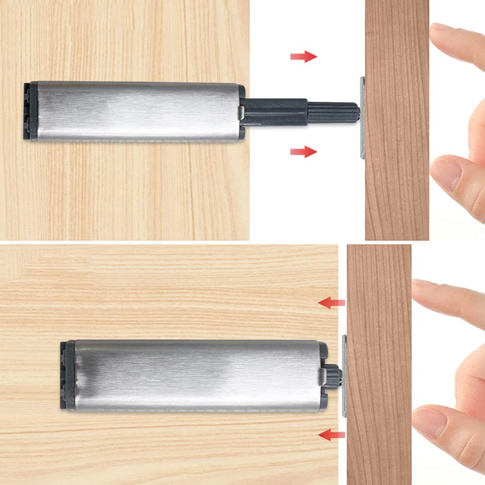 Zestaw zamków elektromagnetycznych do szafek kuchennych i łazienkowych, 4 sztuki, 121 mm, szary