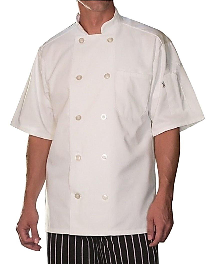 Uncommon Threads Short Sleeve Chef Coat in White - X-Large