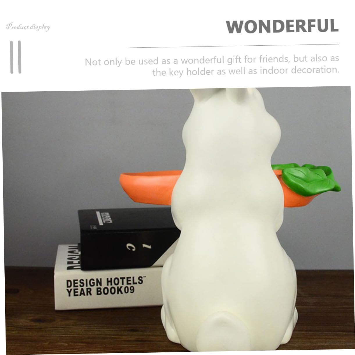 BESPORTBLE Plateau à Clés Lapin De Dessin Animé Assiette De Rangement pour Clés Récipient Décoratif Résine Plateau De Rangement pour Accessoires