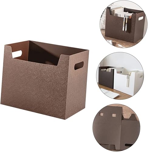 Miniatura 7 de EXCEART Caja de almacenamiento de 4 piezas, organizador de archivos, cestas plegables para estantes de escritorio, organizador de oficina, cesta