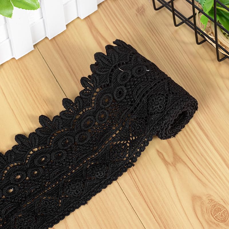 WANYI Dentelle,Ruban Dentelle 9CM Large Coton Dentelle Décoratif Vintage Ruban Cadeau Pour DIY Décoration Vêtements Pantalons Jupes de Accessoires(2...