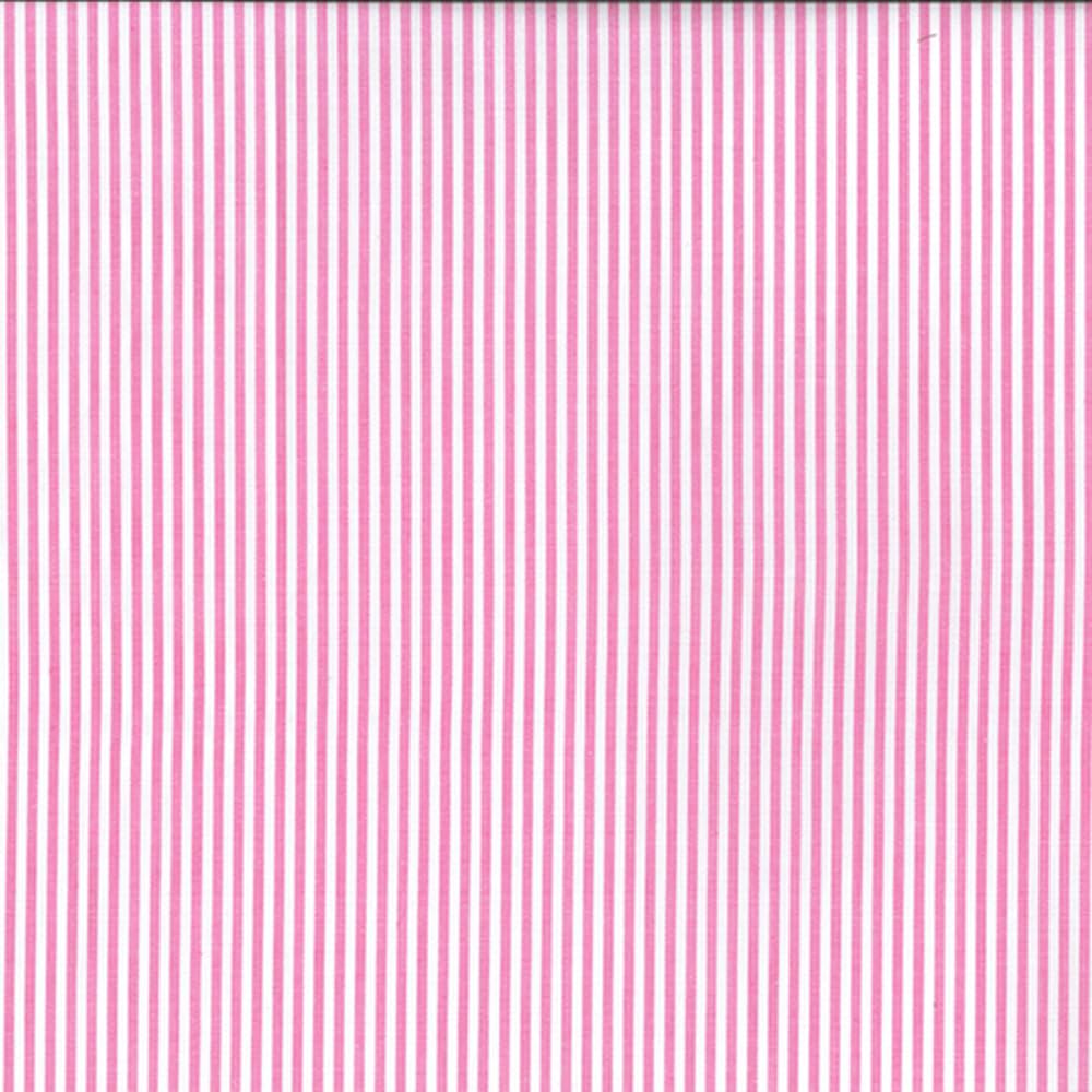 Oh Sew Crafty Limited Fuchsia Chambray 100% Yarn Dyed Cotton Fabric Candy Stripes Lines 144Cm Wide (Sold Per Half Metre) (Fuchsia)