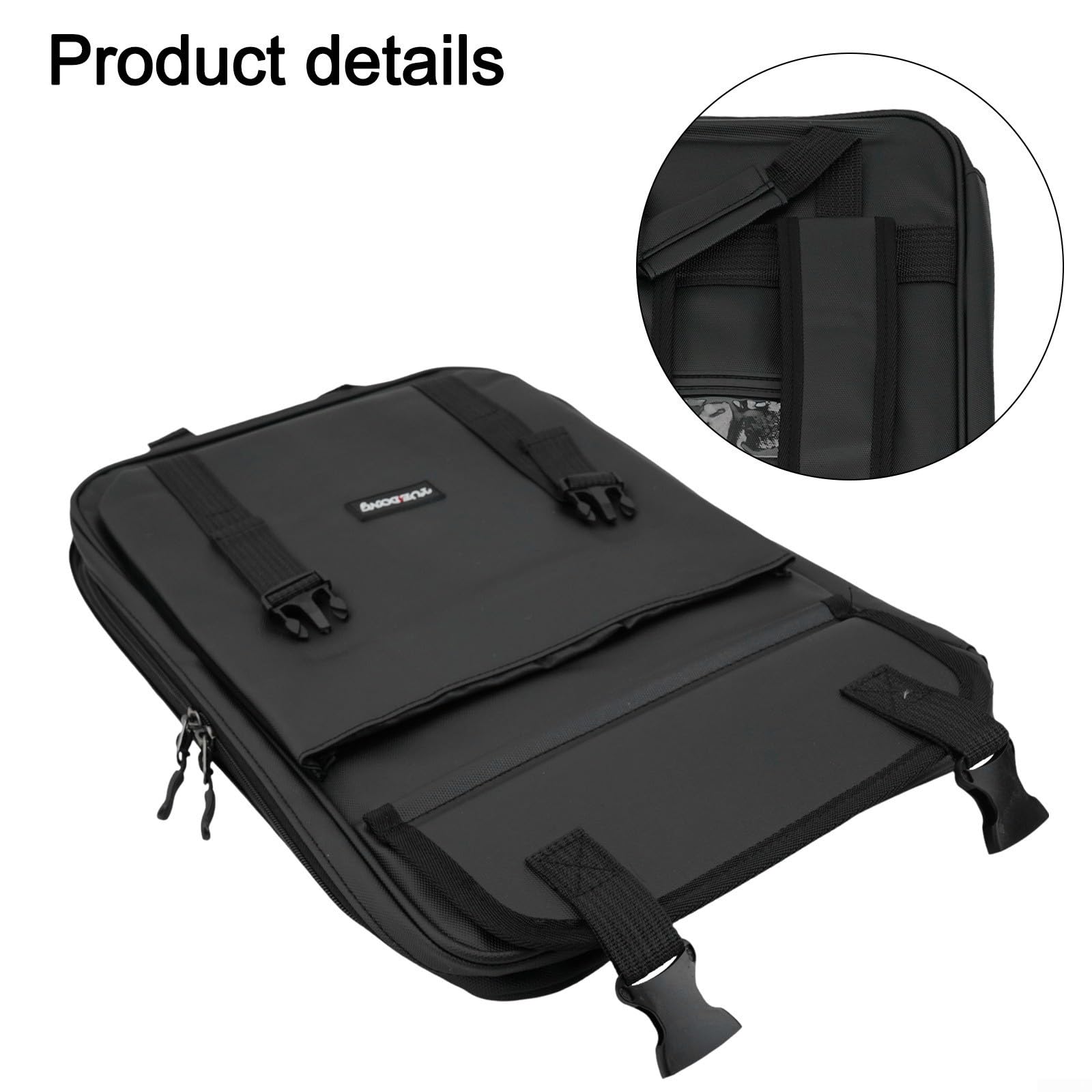 Custodia per Bacchette da per tamburo in Tessuto Oxford, Zaino Morbido Imbottito con Doppia Tasca, Custodia Protettiva per Accessori Musicali e Spartiti, Nero 45x26cm