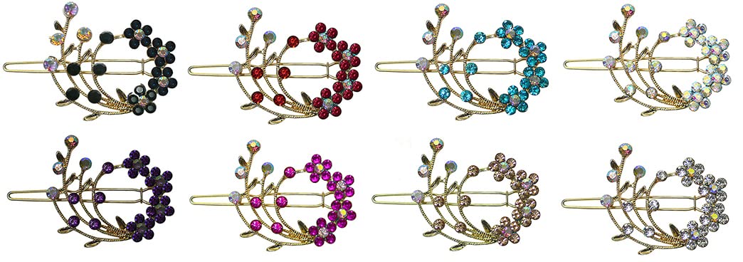 JCGY Set of 8 Metal Snap Clip Barrettes for Thin Hair Women, Young Girls, Toddlers U86200-2108-8