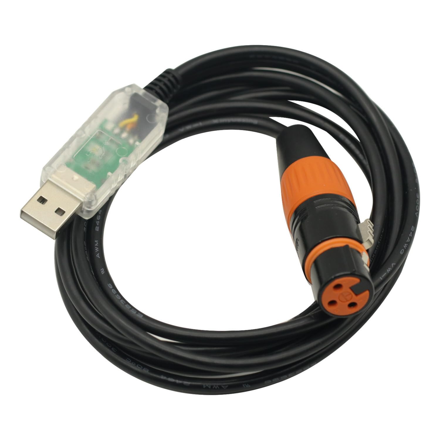Cable adaptador de interfaz USB a DMX para PC DMX512, regulador de intensidad FT232 RS485 DMX, cable de conversión de señal USB para DMXControl ArtNet MagicQ QLC FREESTYLER, cable convertidor serie