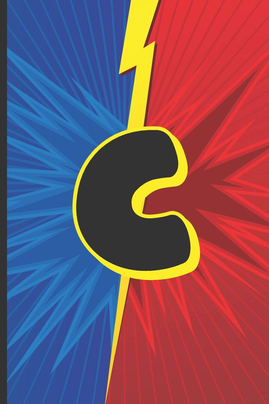 C: Superhero Monogram Initial Notebook for boys Letter C | 6" x 9" - 120 pages, Wide Ruled| Superhero, Comic, Gaming, Battle Scene