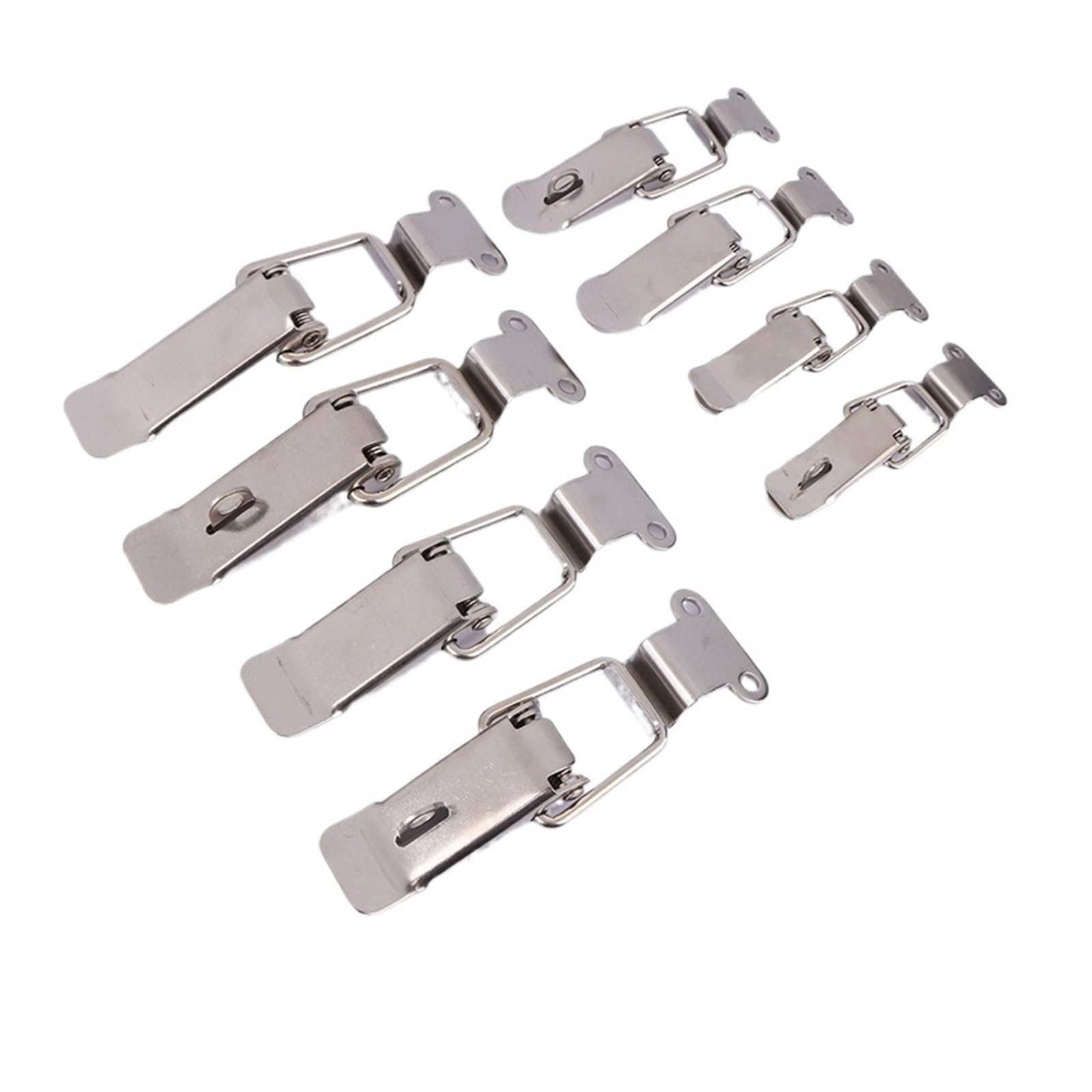 Fagoritime A2 90 Degrees Buckle Hook Lock, Stainless Steel Spring Loaded Draw Toggle Latch Clamp 90 Degree Duck Mouth Hook Lock(A2)