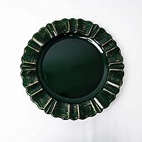 Vista 72 de Efavormart 6 Pack 13" Gold Acrylic Plastic Dinner Plate Chargers With Gold Brushed Wavy Scalloped Rim