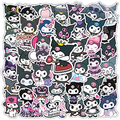 Image of Kuromi Stickers Pack 50Pcs, Cannity Cute Kawaii Stickers for Water Bottles Laptop Scrapbook Journaling Waterproof Vinyl Decals Japanese Anime Stickers for Kids Teens Adults