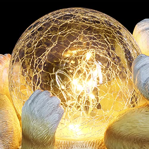 Exhart Garden Sculpture, Solar Cat Garden Statue With Led Light Crackle Ball, Outdoor Garden Decoration, 10.5 X 7.5 Inch #TOP6
