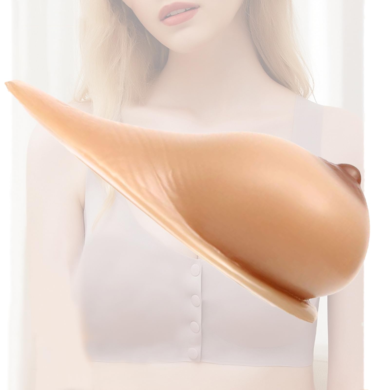 Formas de Senos de Silicona con Forma de Cola Larga/Pechos Falsos autoadhesivos para travestis, mastectomía transgénero y Cosplay/Pechos protésicos,Suntan,EE|Cup (1600g/Pair)