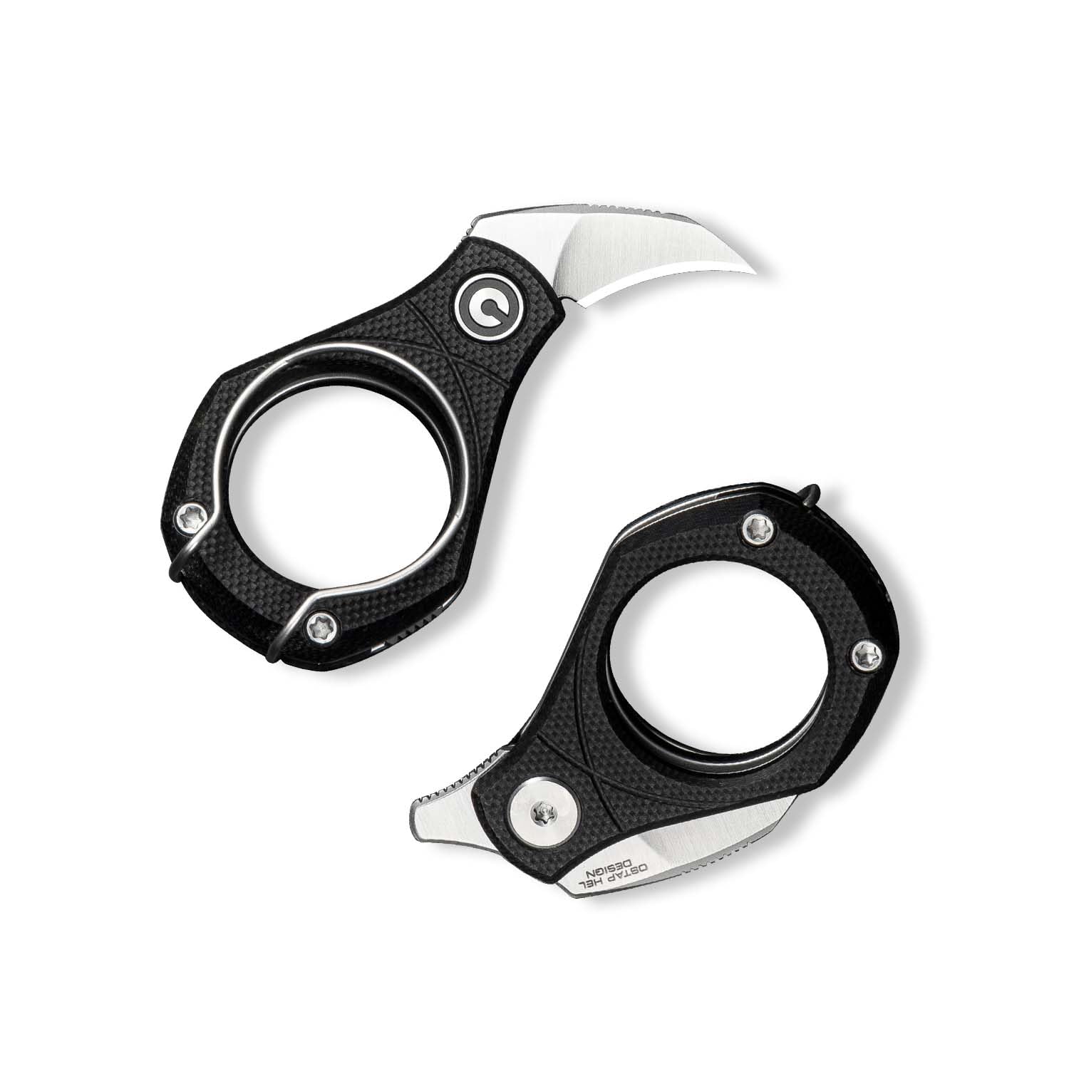 CIVIVI Pyrus Mini Keychain Knife (1 Piece), Small EDC Pocket Folding Box Cutter with 14C28N Blade & Ringed G10 Handle, Christmas Stocking Stuffers Gift for Men Women C23038-2, Black