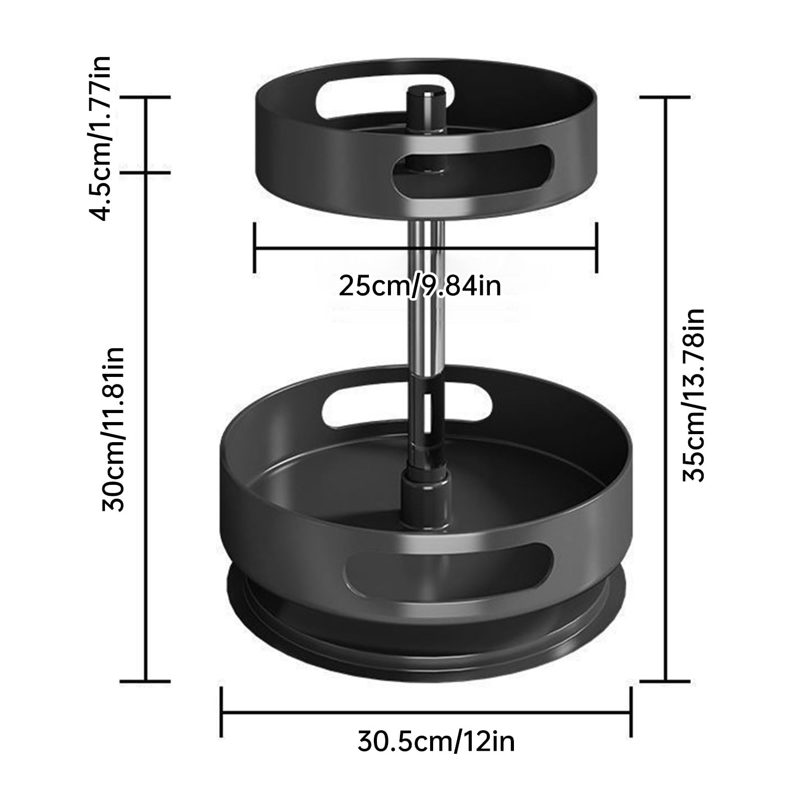 2-poziomowy stojak na przyprawy Lazy Susan, obrotowy metalowy schowek do szafki kuchennej i lodówki, wielofunkcyjny uchwyt na przyprawy do wydajnego przechowywania i nizacji