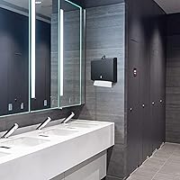 Vista 5 de Dispensador de toallas de papel para montaje en pared comercial, dispensador de toallas de mano con pliegue en C y multipliegue, soporte de acero