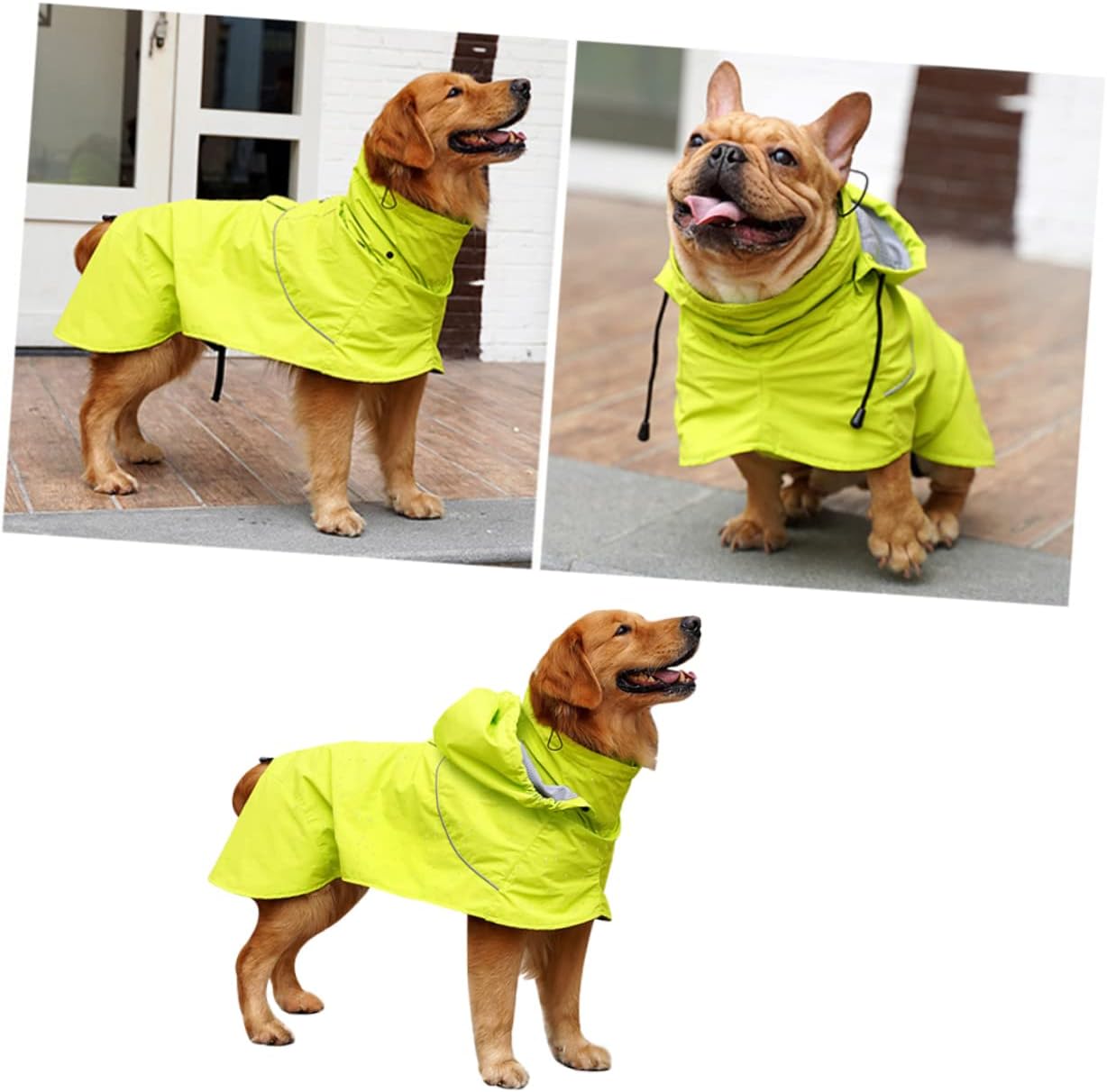 Raincoat for Dogs Waterproof High Collar Pet Rain Jacket Nylon Fashion Comfortable Size XL