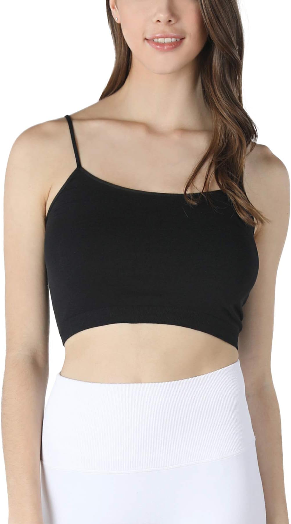 Women Seamless Classic Crop Top Bralette, Made in U.S.A, One Size