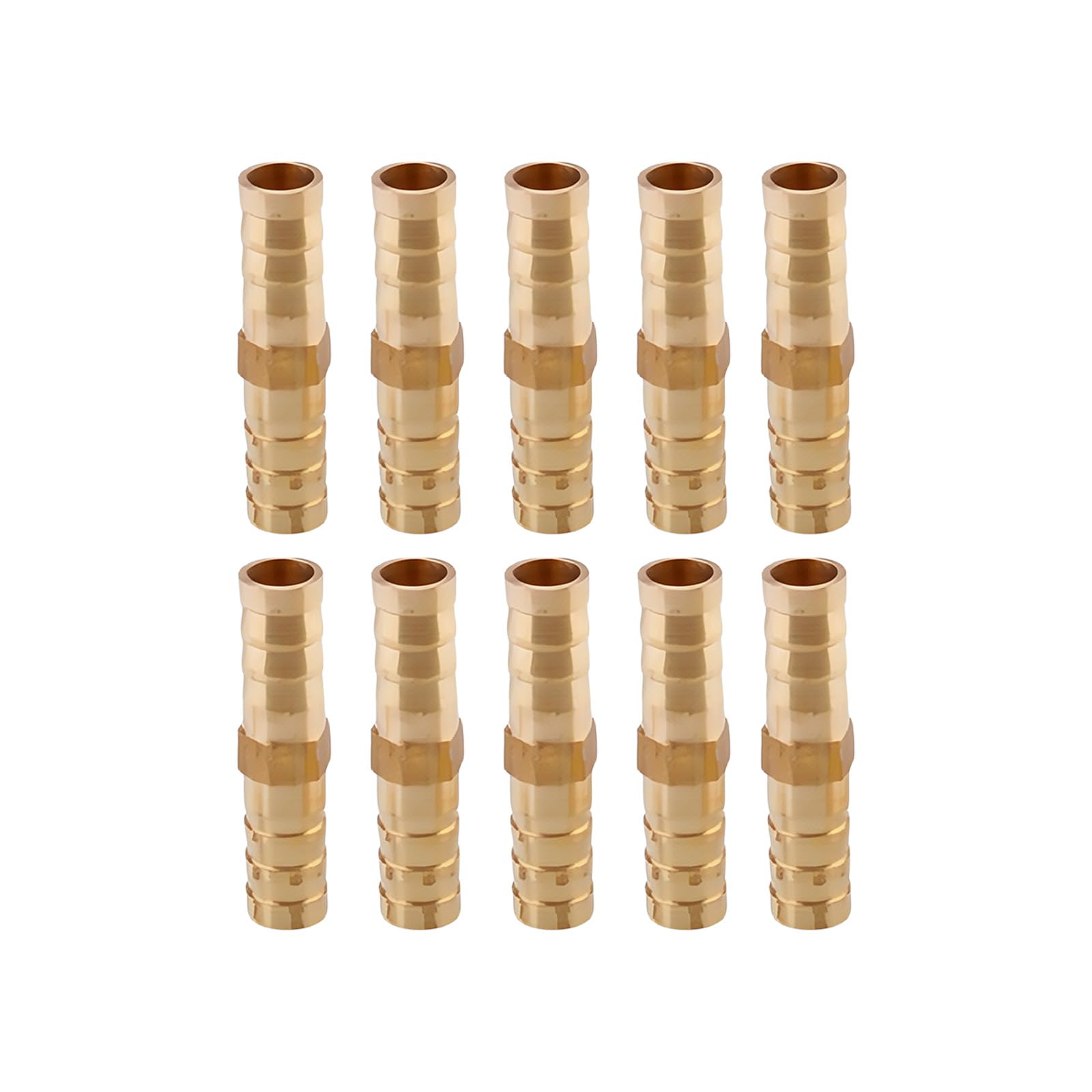 Msioytog 10Mm 10Pcs Brass Barbed Hose Connectors Repair Barbed Fittings For High Temperature & Erosion Resistant Plumbing Repairs Brass Plumbing Repair Couplings