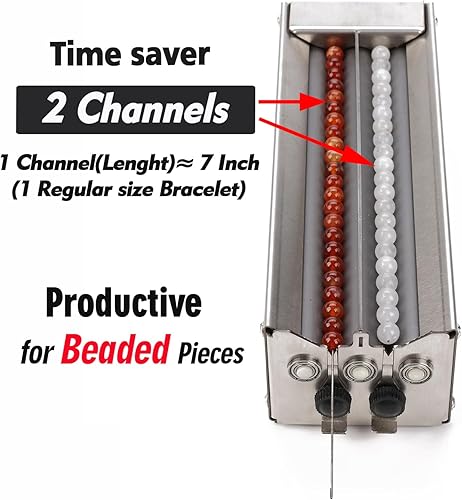 Miniatura 6 de Máquina de abalorios de acero inoxidable para suministros de fabricación de joyas, herramienta de cuentas rápidas para pulseras DIY, 2 canales y 3