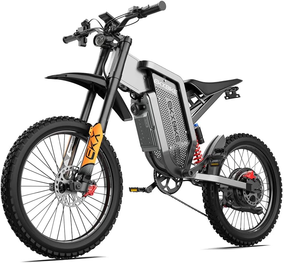 X21 Max Electric Motorcycle for Adults 3000W(6000W Peak) Electric Dirt Bike with 60V/30AH Samsung Battery, 52MPH/60Mile, Hydraulic Brake, 19″ x2″ Tire Full Suspension Off Road Electric Bicycle X21 Max Electric Motorcycle for Adults 3000W(6000W Peak) Electric Dirt Bike with 60V/30AH Samsung Battery, 52MPH/60Mile, Hydraulic Brake, 19″ x2″ Tire Full Suspension Off Road Electric Bicycle