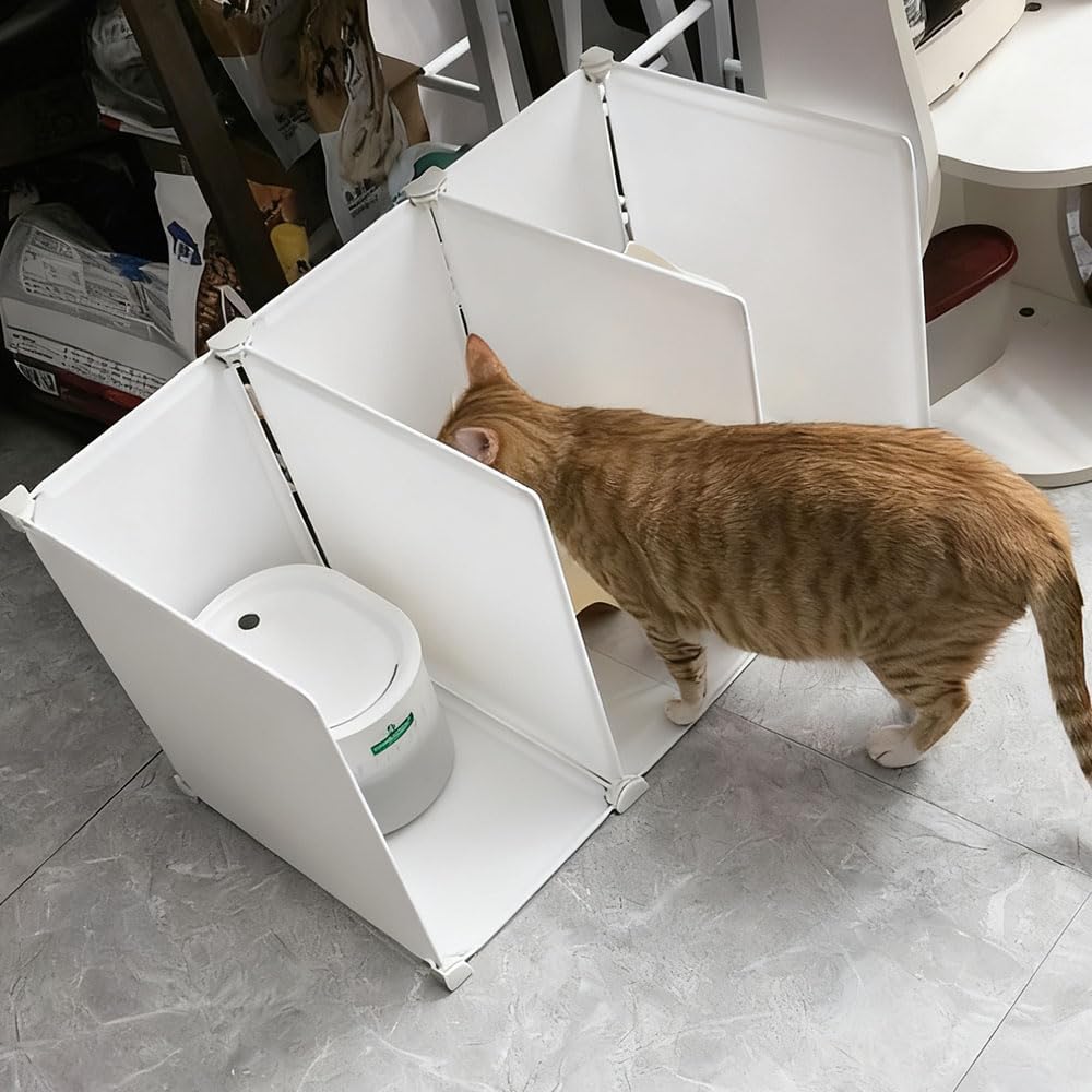 Indoor cat Restaurant/Feeding Area， Multi-cat Feeding Station， Cat Feeding Enclosure ，Shared Feeding Area for Multiple Cats,Adjustable
