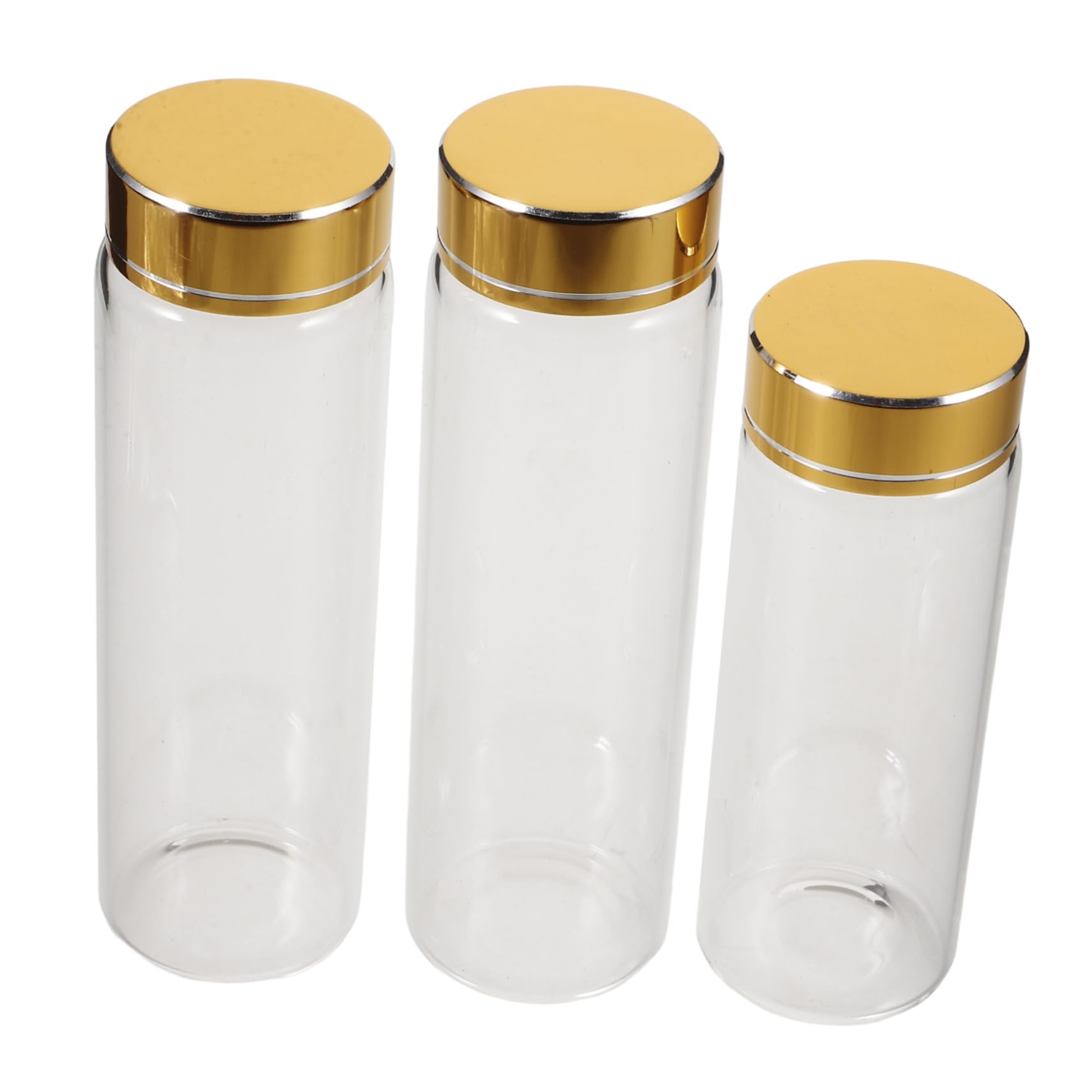 Ciieeo 3Pcs Clear Glass Test Tubes with Caps Wishing Vials for Crafting for Projects Party Favors and Decorative Displays