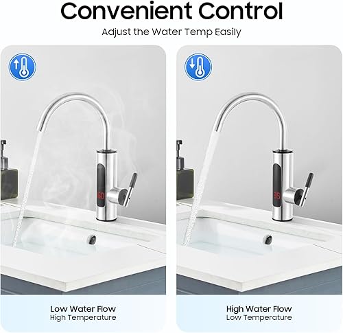 Miniatura 6 de Electric Heating Faucet & Tankless Hot Water Faucet, 110V Instant Hot Water Dispenser with LED Temperature Display and Energy-Saving Design, Fast