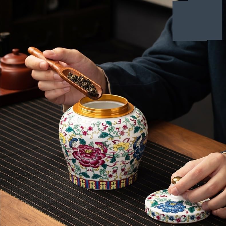 Zestaw do herbaty Niebiesko-białe puszki herbaty w pełnym kolorze, ceramiczne odporne na wilgoć zamknięte puszki, herbata domowa w stylu chińskim, czarna herbata, biała herbata, luźna herbata, puszki