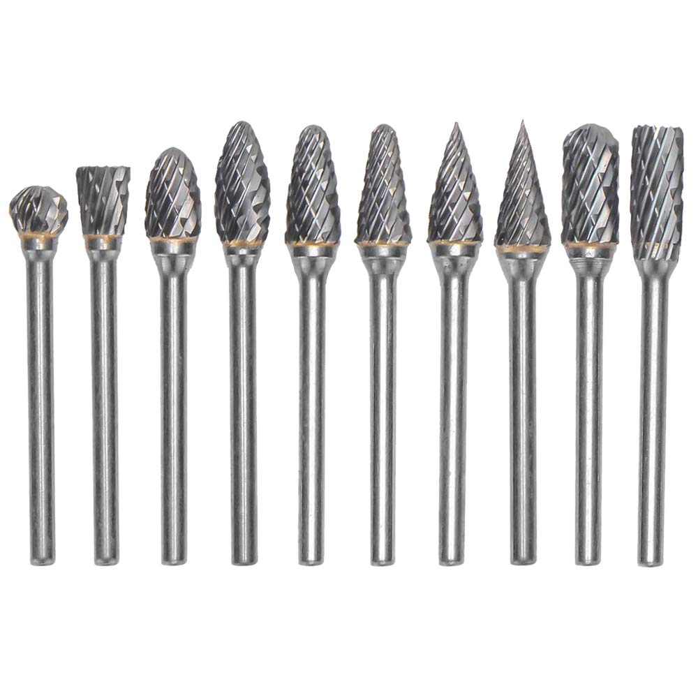 10er Set Hartmetall-Frässtifte 3mm – Für Holz, Metall & Kunststoff