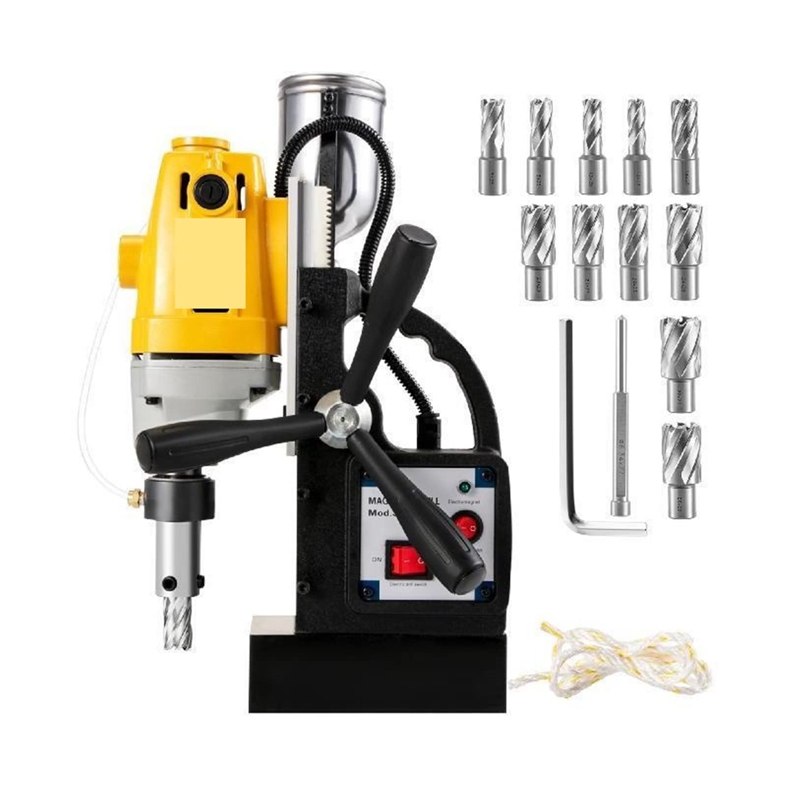 CVFRDD MD40 Magnetic Drill Press 40mm for Engineering Steel Structure 1100W Height Adjustable Electric Bench Drilling Rig Machine
