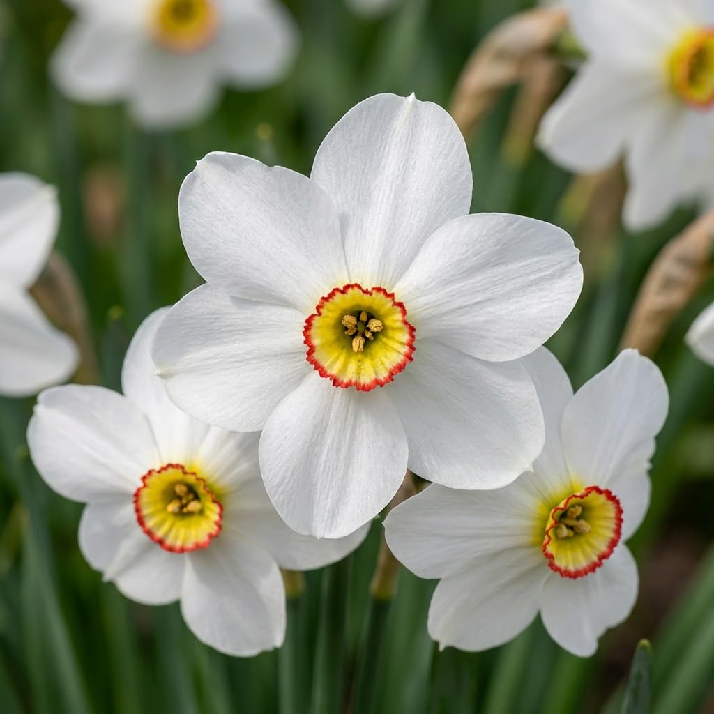 Green boutiQ - 80x Narcissus Recurvus - Narcisse à pétales recourbés - Blanc - Floraison printanière - Calibre 12/14