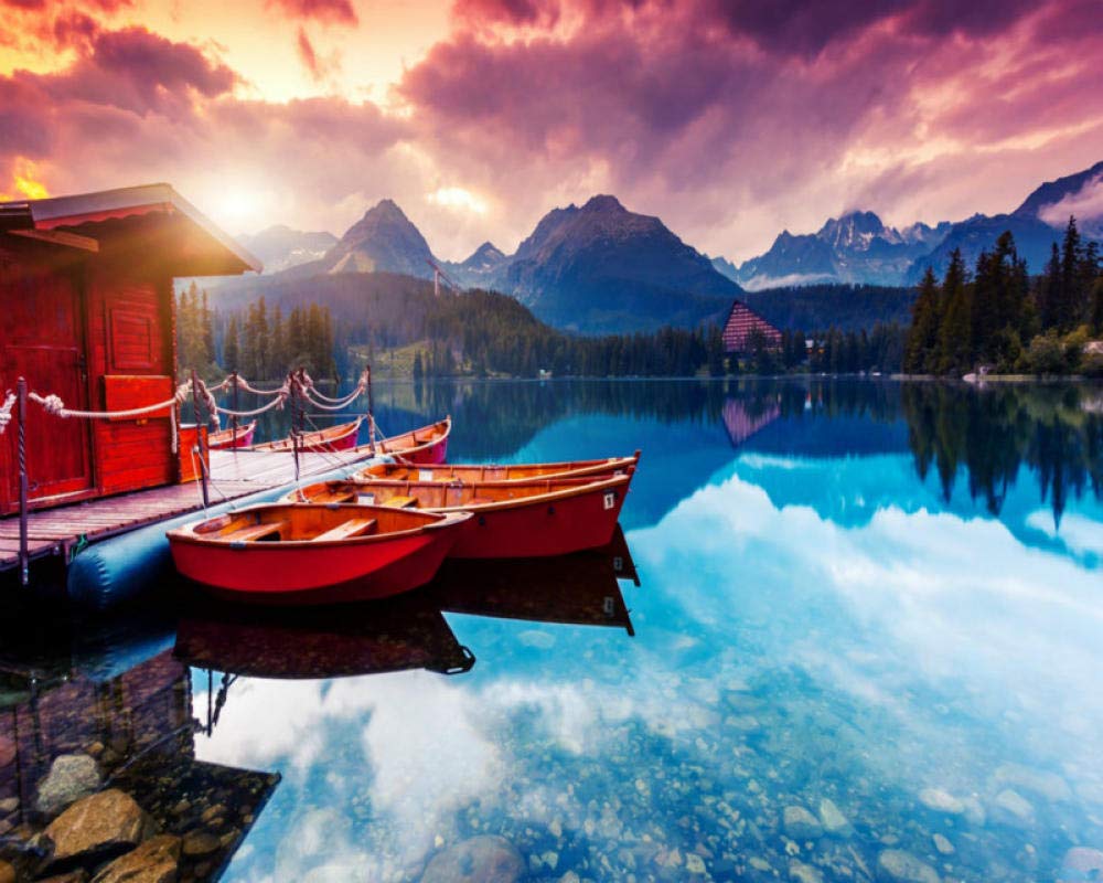 Pictur Qinghu shui art hand-painted creative digital painting 24 color paint brush painting DIY painting by number