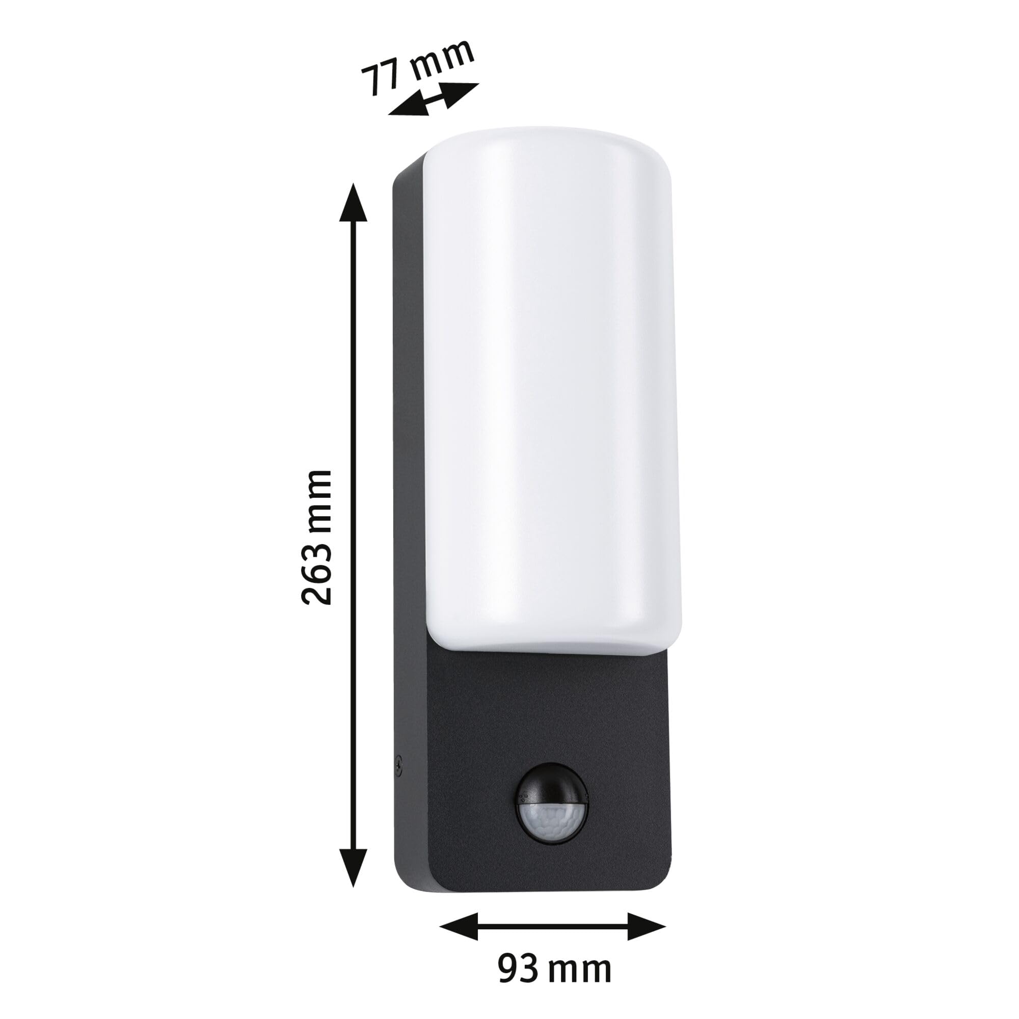 Paulmann 94851 LED oprawa na ścianę zewnętrzną Bonnie czujnik ruchu IP44 93x77mm 3000K 8,5W 560lm 230V antracyt, aluminium, oprawa zewnętrzna