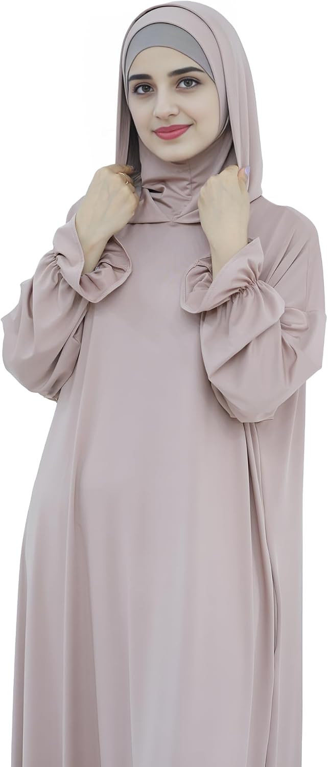 Abaya Muslim Women Hooded Dress Loose Sleeve Loose Maxi Modest Islamic Clothing Prayer Dress Kaftan