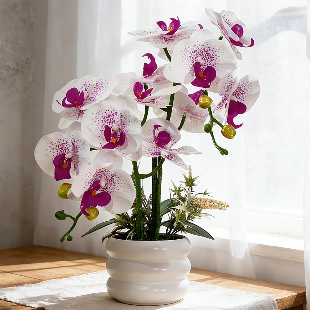 Artificial Orchids Flowers with Vase JARELING