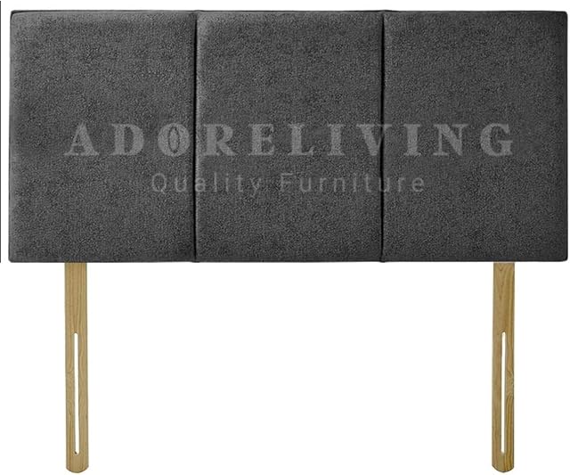 Divan Bed Headboard Alton Chenille 20" Height Padded Paneled Headboard (Charcoal, 4ft6 Double)