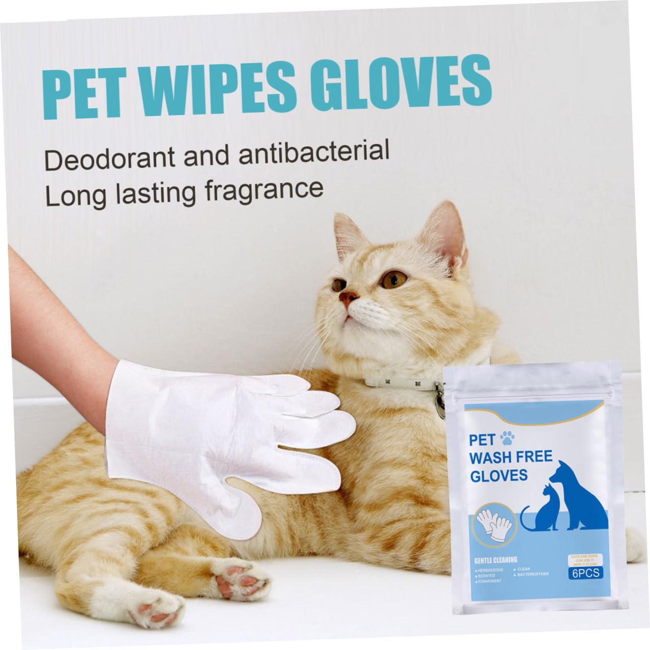 FOMIYES 18 Piezas Guantes toallitas Desechables para Mascotas Guante Cepillo para Gatos toallita para Cachorros toallitas de baño para Gatos el Gato toallitas húmedas limpiando Suministros