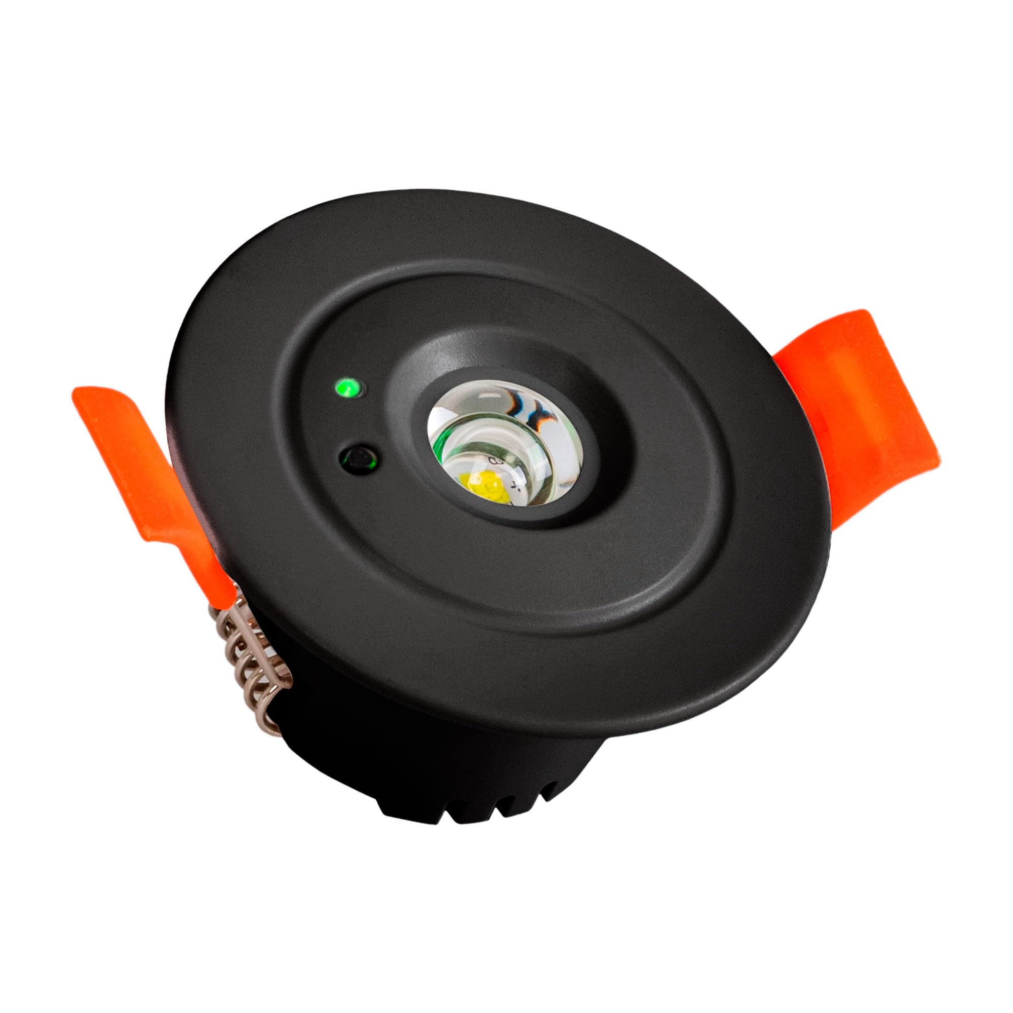 BARCELONA LED - Luminaire de secours Downlight 3W LED encastrable Ø60mm - Autonomie 3 heures, blanc froid 6000K, IP20 pour intérieur, pour maisons, bureaux, hôtels, commerces | Autonomie 3 heures, batterie LiFePO4, IP20, 85–265V AC, boîtier ABS noir, bout