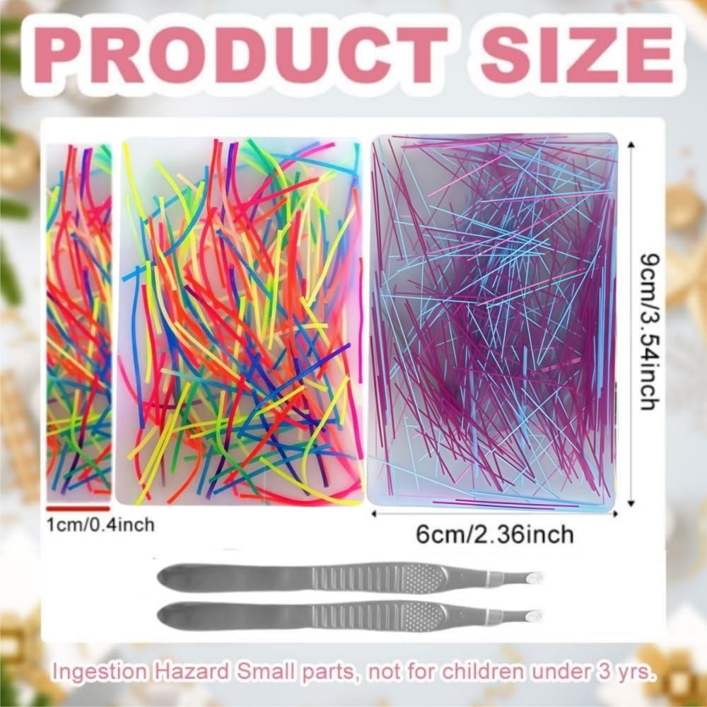 2Pcs Picky Pad Skin Picking Fidget Toys with Beads &Tweezer Silicone Sensory Toys Hair Picking Fidget for Release Anxiety Stress Relief for Trichotillomania Portable Fidget Pad for Travel (J) - Image 2