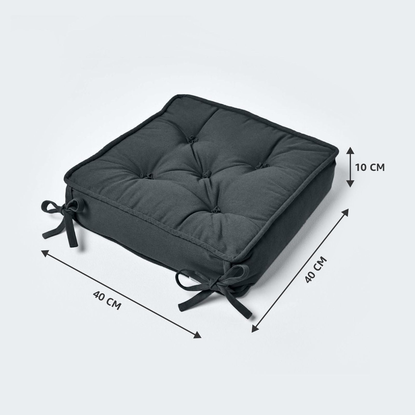HOMESCAPES orthopedisch zitkussen 40 x 40 x 10 cm - extra hoog, met linten, hoes gemaakt van 100% katoen - stoelverhoger/stahulp, Black Watch tartan patroon blauw groen zwart geruit HOMESCAPES orthopedisch zitkussen 40 x 40 x 10 cm - extra hoog, met linten, hoes gemaakt van 100% katoen - stoelverhoger/stahulp, Black Watch tartan patroon blauw groen zwart geruit
