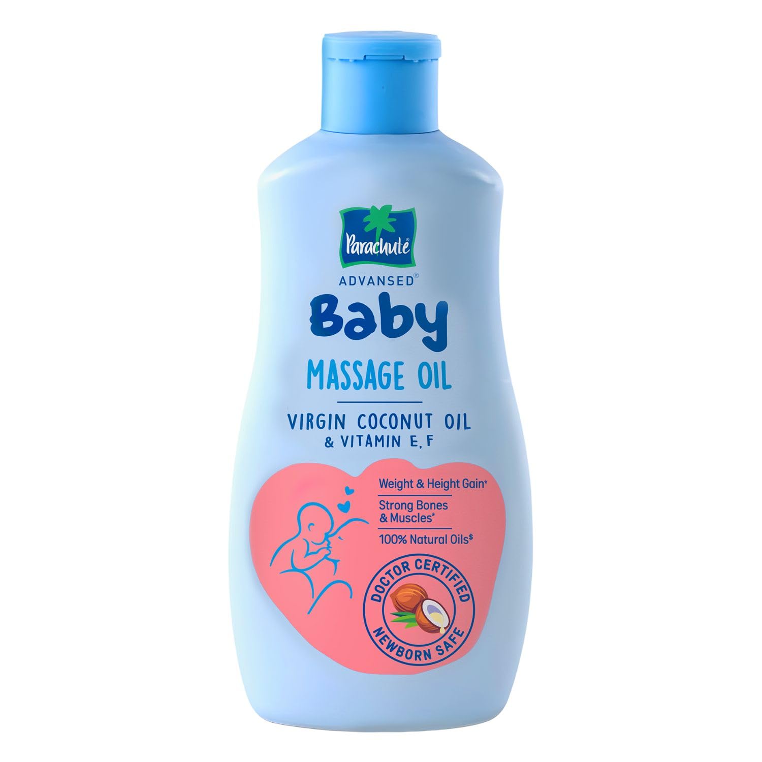 Parachute Advansed Baby Massage Oil for New Born| 100% Virgin Coconut Oil | Clinically Proven for Better Growth| Vitamin E & F| 200 Ml