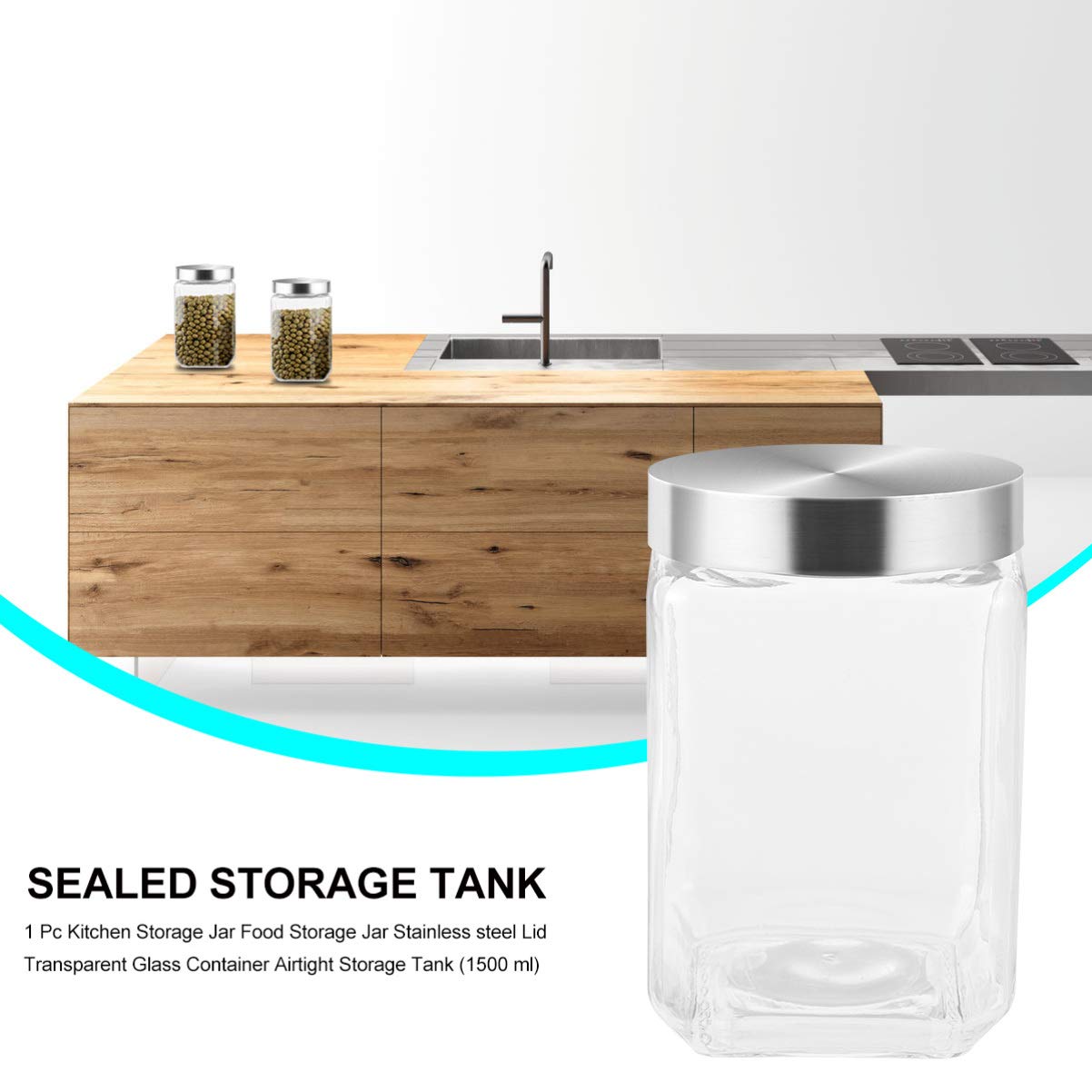 Cabilock 1ensemble Bocaux Verre Pratiques Contenants Multifonctionnels Pour Conservation Des Aliments Pour Thé Bonbons Et Miel Transparent