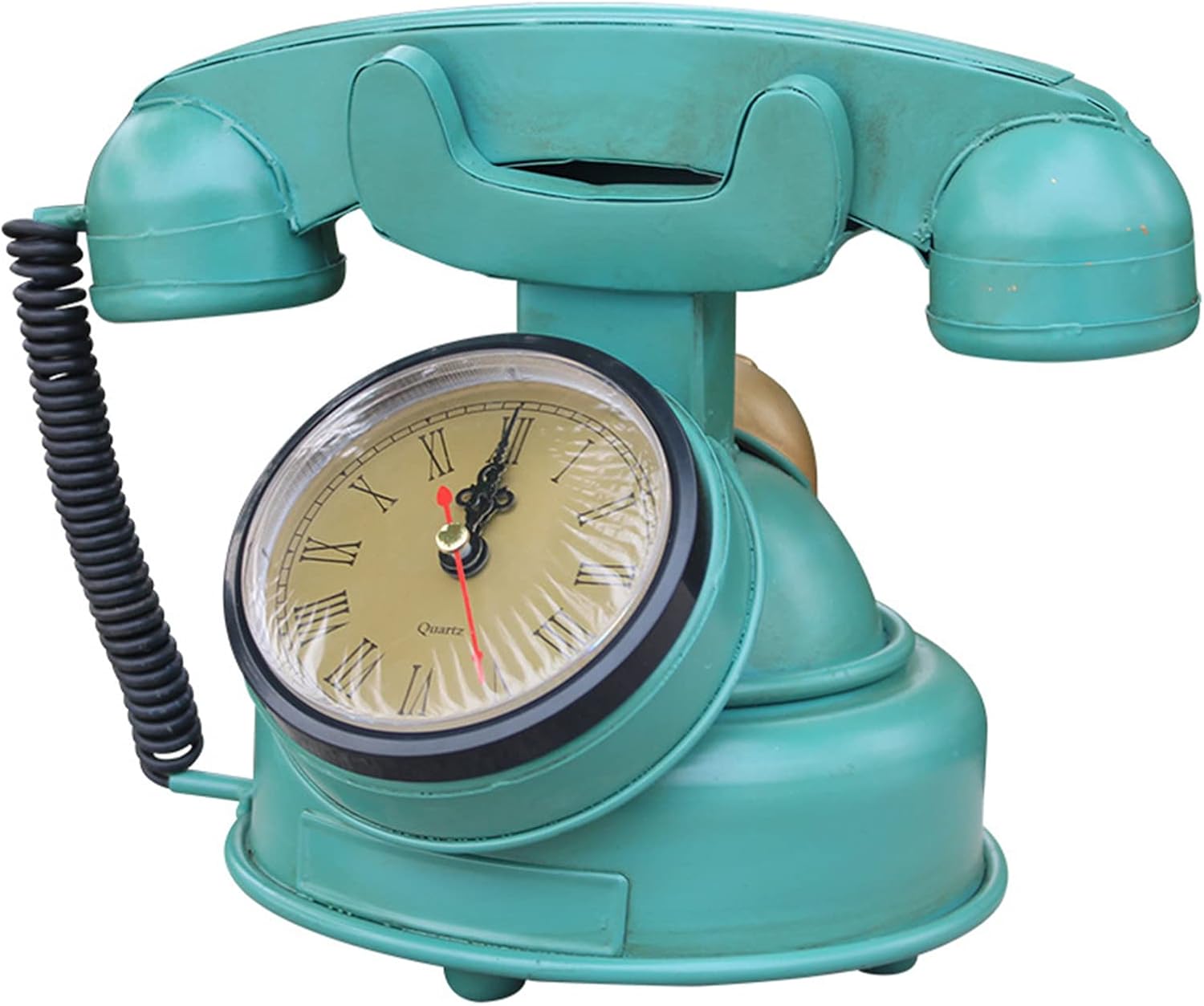 Retro Landline Telephone Ornament 1960'S Classic Old Fashioned Style Landline Desk Phone Wired Office Clock Decor