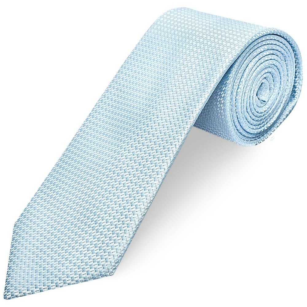 Sky Blue Textured Classic Tie Wedding Christening Formal Prom Regular Neck Tie