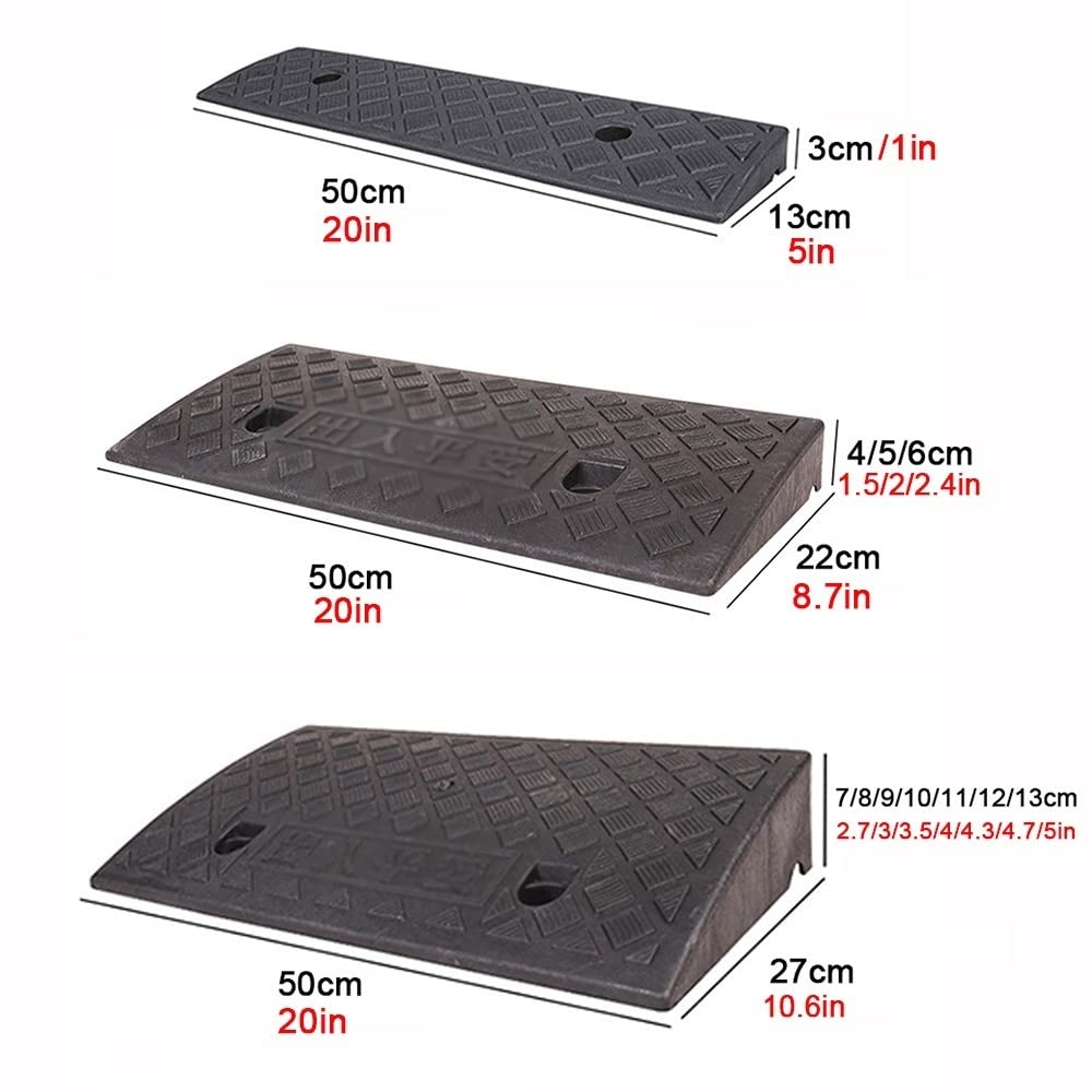 Genérico Rampa de Acceso para Silla de Ruedas de 15 cm de Altura - Rampa de Acceso Resistente para escaleras y Entrada de vehículos - Rampa de Entrada de Goma, soporta 250 kg (Altura de 5 c